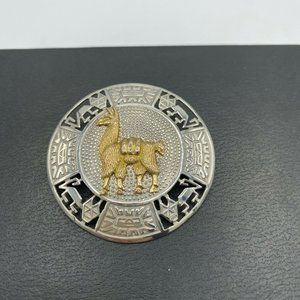 Sterling Silver 18k Gold Peruvian Llama Brooch